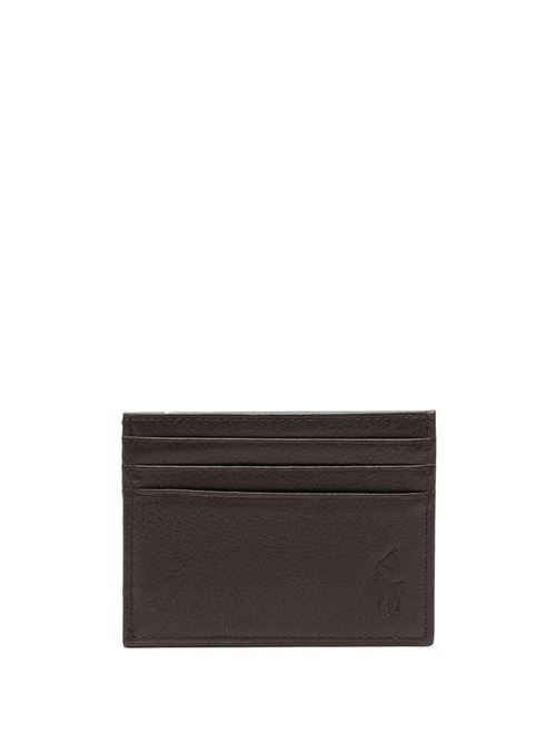 Pebbled leather card holder POLO RALPH LAUREN | 405913722001